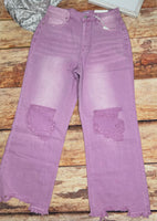 Raw Edge Rebel Jeans - Violet