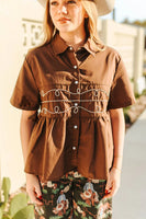 Saddle Stitch Peplum Top
