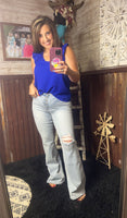 Ella Rae Button Down Flare Jeans