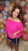 Caribbean Off The Shoulder Top- Pink
