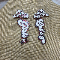 Let's Go Girls Glitter Earrings