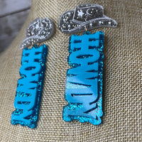Howdy Glitter Earrings