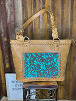 Rust & Stone" Turquoise Accent Tote