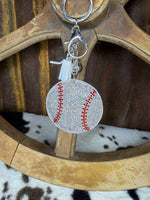 Baseball Rhinestone Keychain