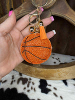 Basketball Rhinestone Keychain