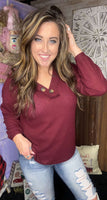 Sweet Kisses Top- Dark Burgundy