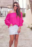 Caribbean Off The Shoulder Top- Pink