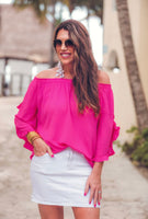 Caribbean Off The Shoulder Top- Pink