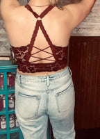 Deluxe Juliette Lace Bralette Burgundy