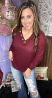 Sweet Kisses Top- Dark Burgundy