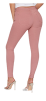 Dusty Rose Mid-Rise Hyper Stretch Skinny Jeans