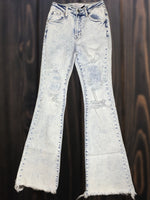 Zilla Distressed High Rise Flare Jeans