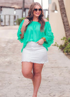 Caribbean Off The Shoulder Top- Mint