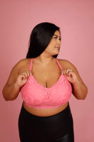 Deluxe Juliette Lace Bralette Hot Pink