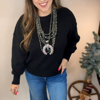 Midnight Luxe Ribbed Sweater