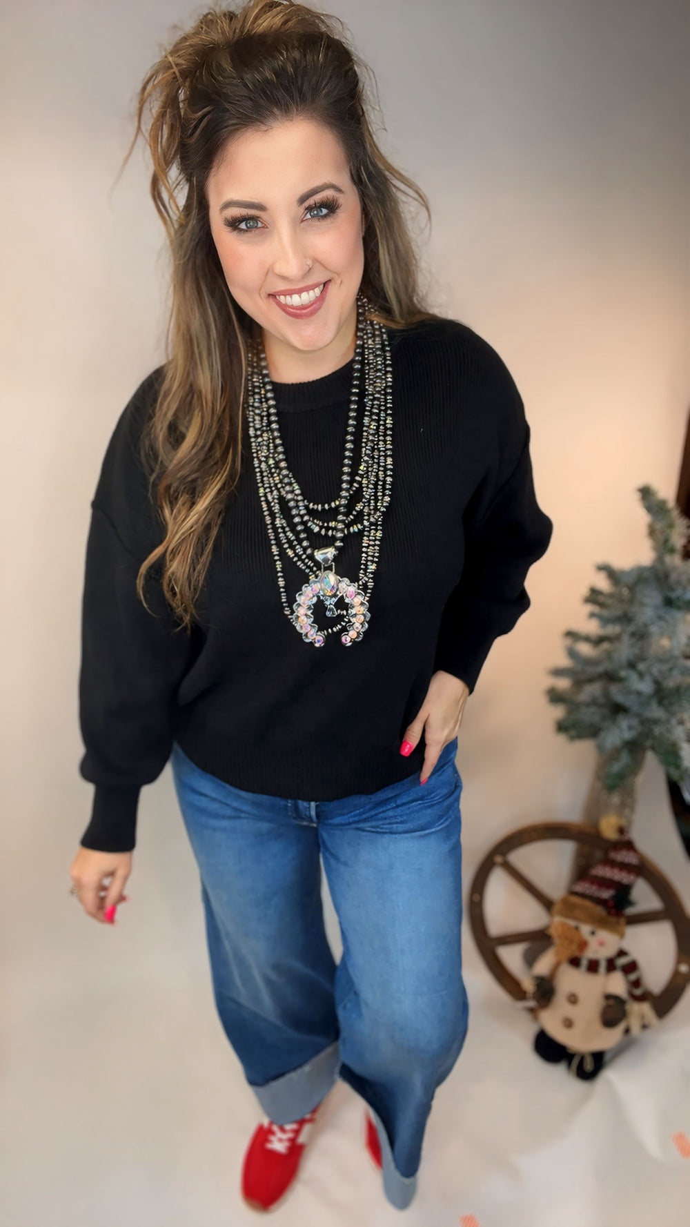 Midnight Luxe Ribbed Sweater