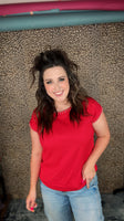 The Camden Stitch Top- Ruby
