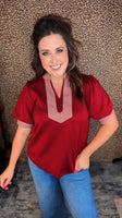 Darling Stripes - Burgundy Top
