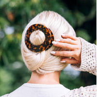 Tortoise | Large| Flat Circle Hair Clip
