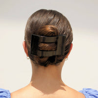 Flat Rectangle Hair Clip | Large | Jet Black
