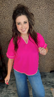 Charleston Hot PInk- Top
