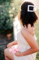 Square Flat Hair Clip | Large | Coconut White
