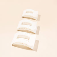 Coconut White | Medium | Flat Rectangle Hair Clip
