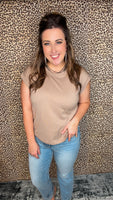 The Everyday Folded Sleeve Top - Ash Mocha
