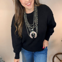 Midnight Luxe Ribbed Sweater