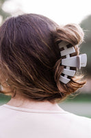 Classic Hair Clip | Large | Silver Flames
