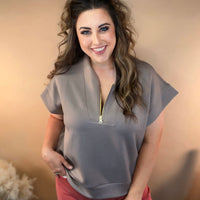 The Sutton Scuba Top - Cocoa