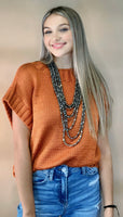 Layered Up Sweater Top - Rust
