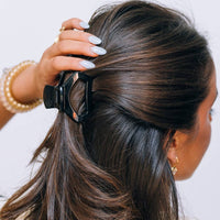 Open | Jet Black | Petite Claw Clip
