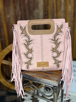 Blush Prairie Fringe Clutch
