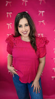 Pink Confetti Eyelet Top
