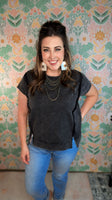 Midnight Ease Acid Wash Top
