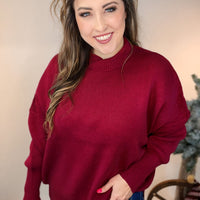 The Sonoma Side Slit Sweater – Cabernet