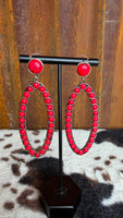 The Red Desert Stone Oval Earrings
