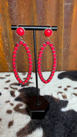 The Red Desert Stone Oval Earrings
