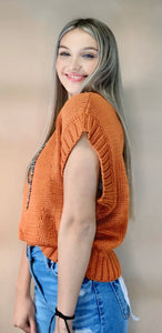 Layered Up Sweater Top - Rust