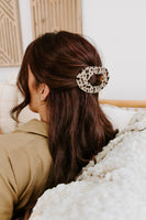 Round Flat Hair Clip | Large | Blonde Tortoise
