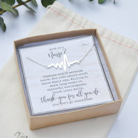 Nurse Appreciation Gift, Nurse Necklace, Heartbeat Necklace, Nurse Thank You Gift, Gift for Nurse, Nurse Jewelry, Nurse Gift, Thank You Gift: Rose gold
