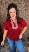 Darling Stripes - Burgundy Top
