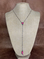 Pink Power Lariat Necklace
