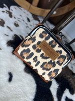 Leopard Kiss-Lock Wallet with Coin Pouch
