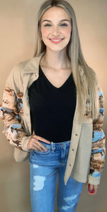 Rustic Rodeo Corduroy Shirt Jacket