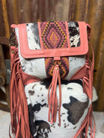 Tonga Ridge Canvas & Hairon Bag in Orange
