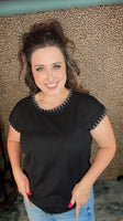 The Camden Stitch Top- Black
