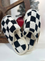Checkered House Shoes Black & White
