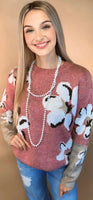 Jaquard Flower Sweater
